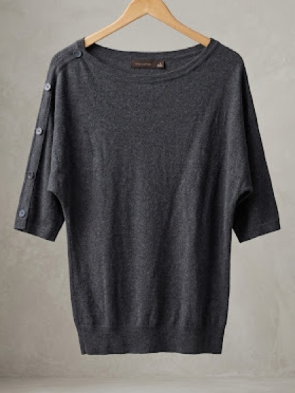The Limited charcoal grey fine-knit dolman sweater top M